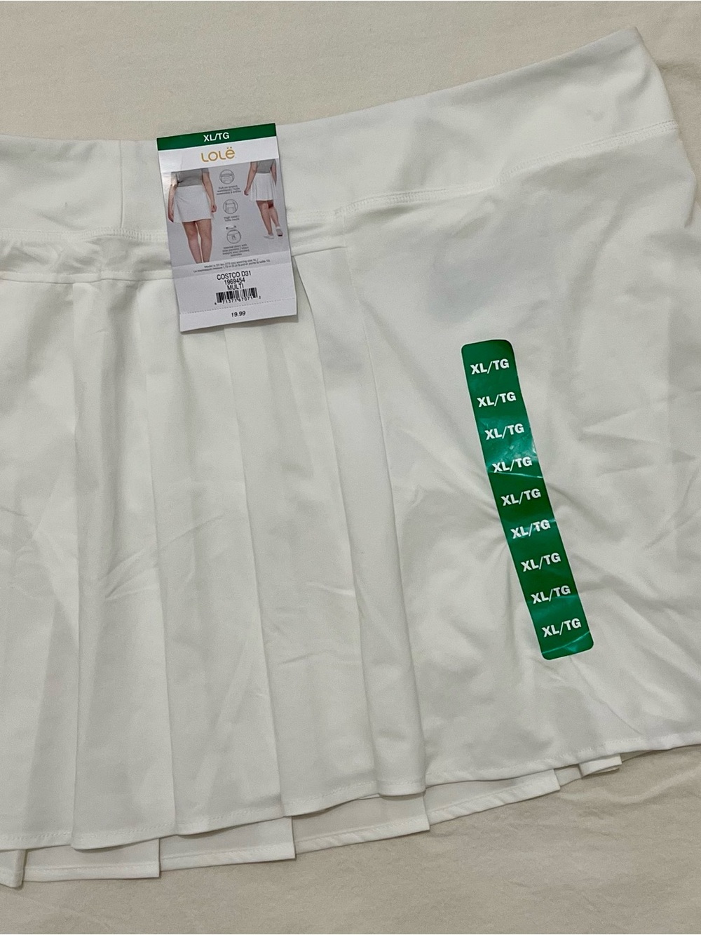 Lole White Pleated Skirt with Tennis Skort Styling